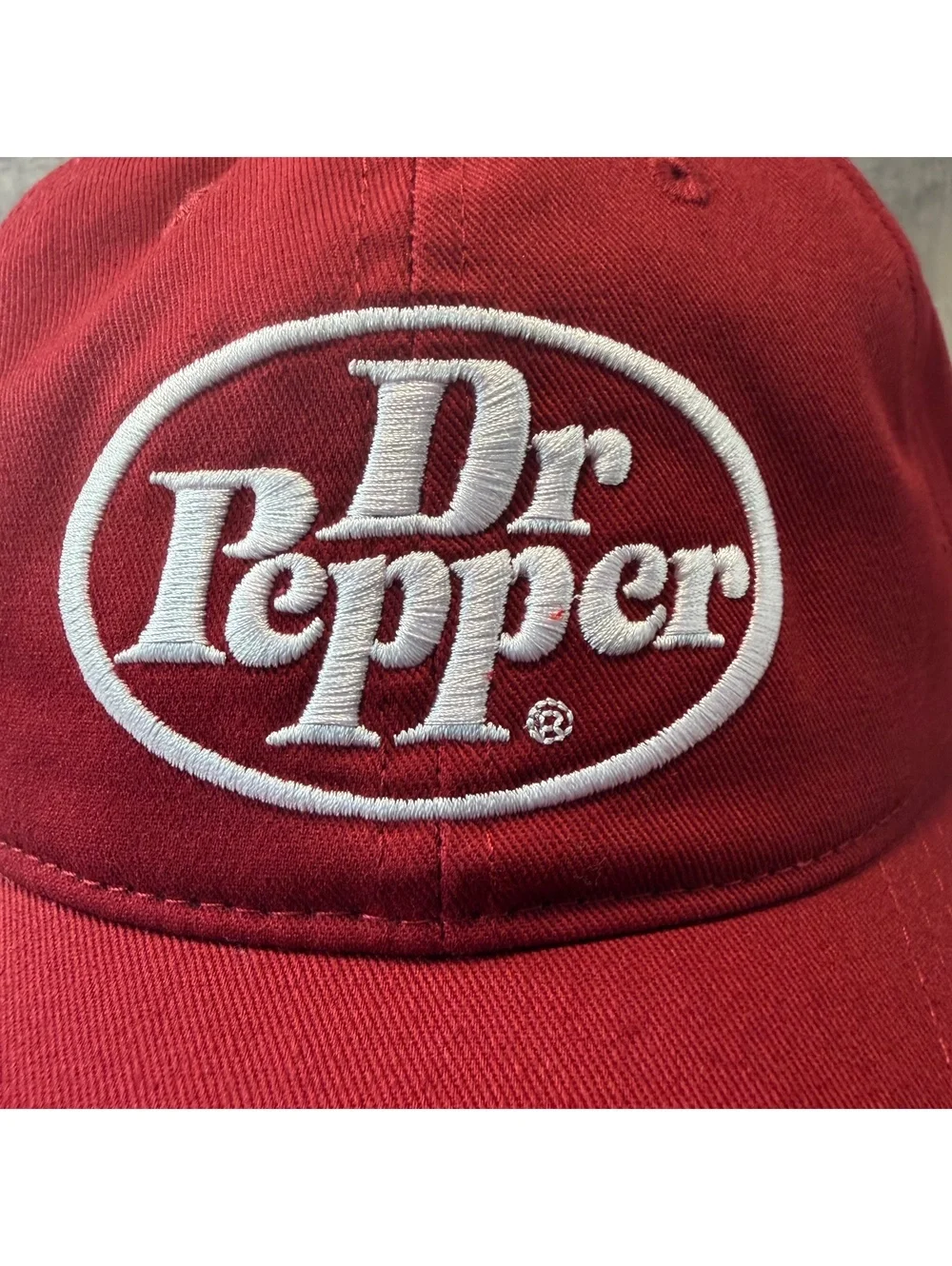Dr Pepper Embroidered Hat Bioworld Strap Back Cap Maroon White EUC